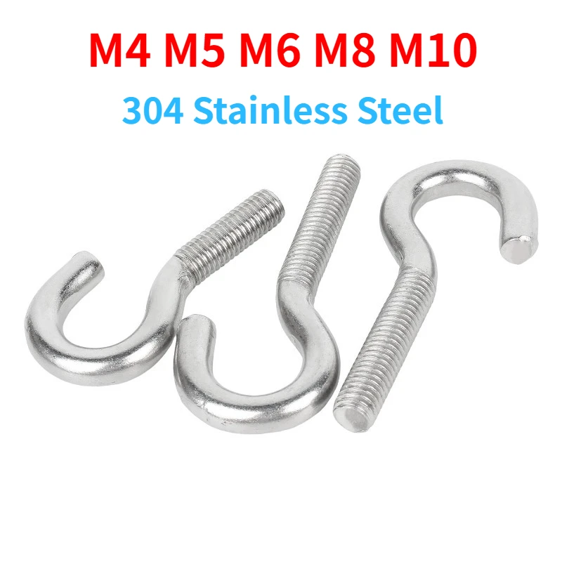 M4 M5 M6 M8 M10 304 Stainless Steel Goat Eye Open-ended Machine Tooth Screw Ring Screw Open-ended Goat Eye Hook Sheep Eye Screw