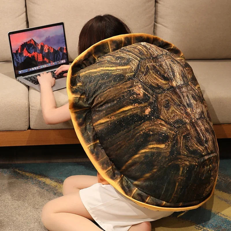 Turtle Shell Plush Cushion Creative Stuffed Body Pillow Home Sofa Decorative Pillow Turtle Shell Sleeping Bag Back Cushion Gift