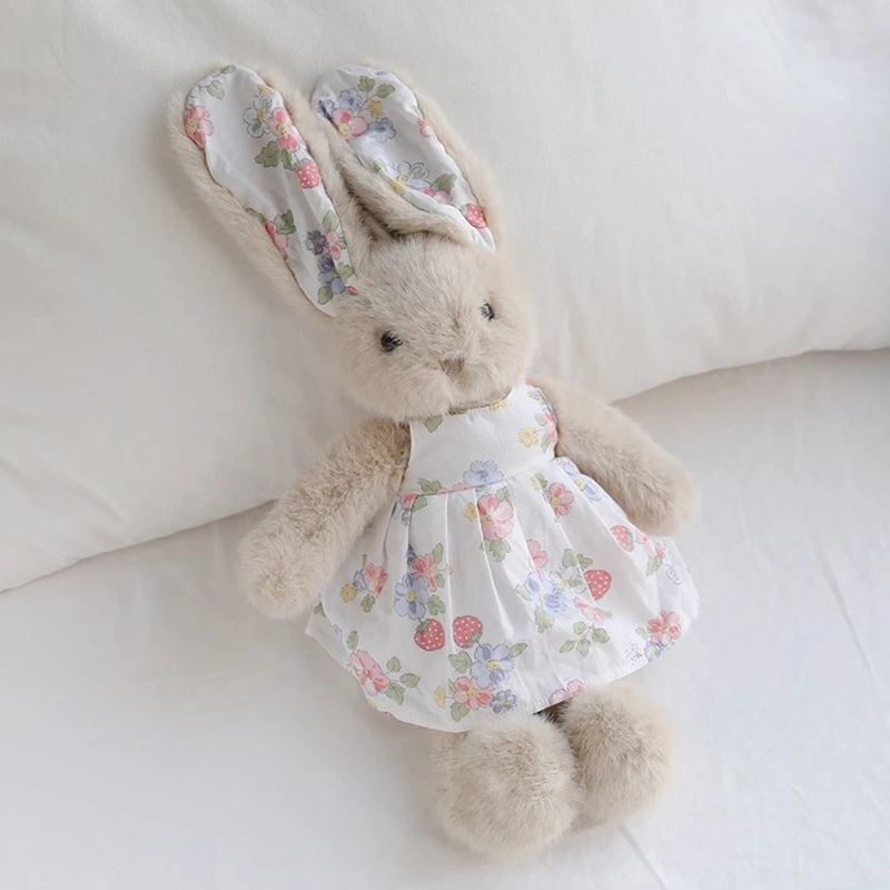 

35CM Princess Dress Bunny With Flower ears Soft Cute Rabbit Plushies Stuffed Animals Kids Girls Plush Toy Children Birthday Gift