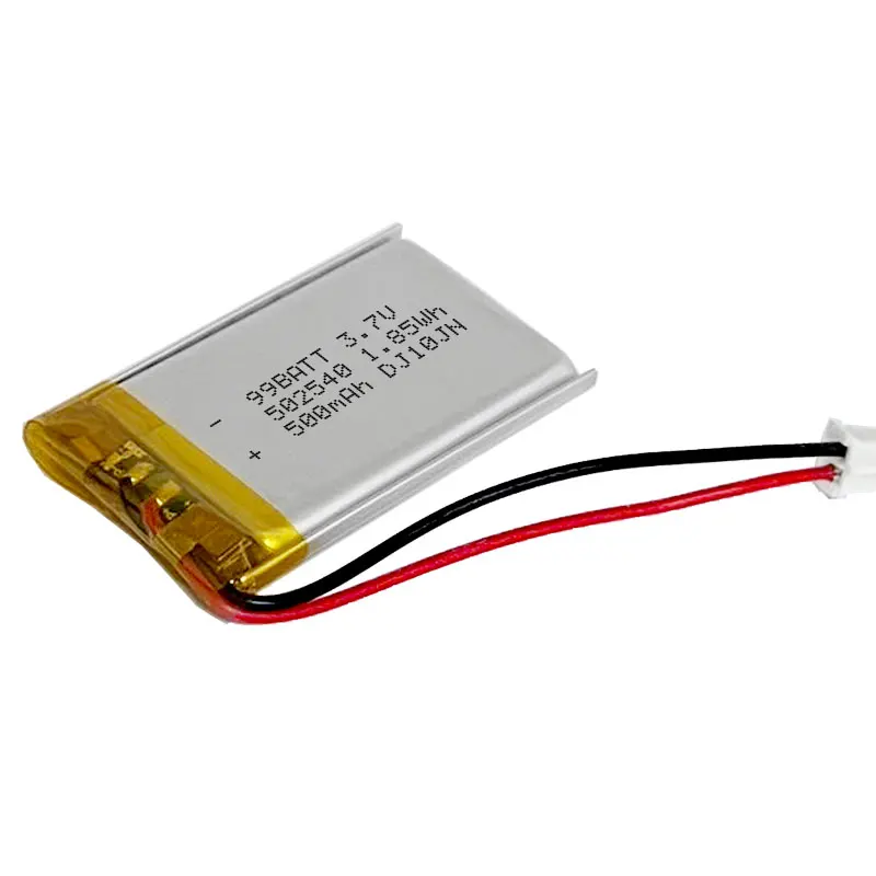 Li Po 502540 Battery 500mAh 3.7V Square Lipo Polymer Lithium Batteries for Face Slimmer Blackhead Massager Rechargeable Cell