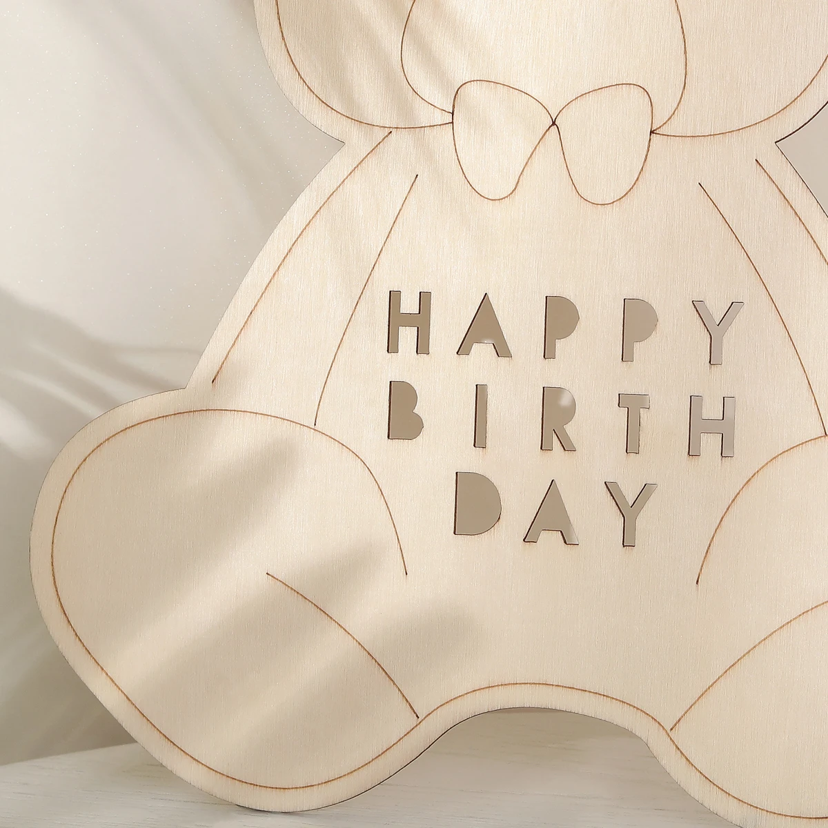 Ornements en bois d\'ours joyeux anniversaire, mise en page de décoration de scène de fête d\'anniversaire, 1PC