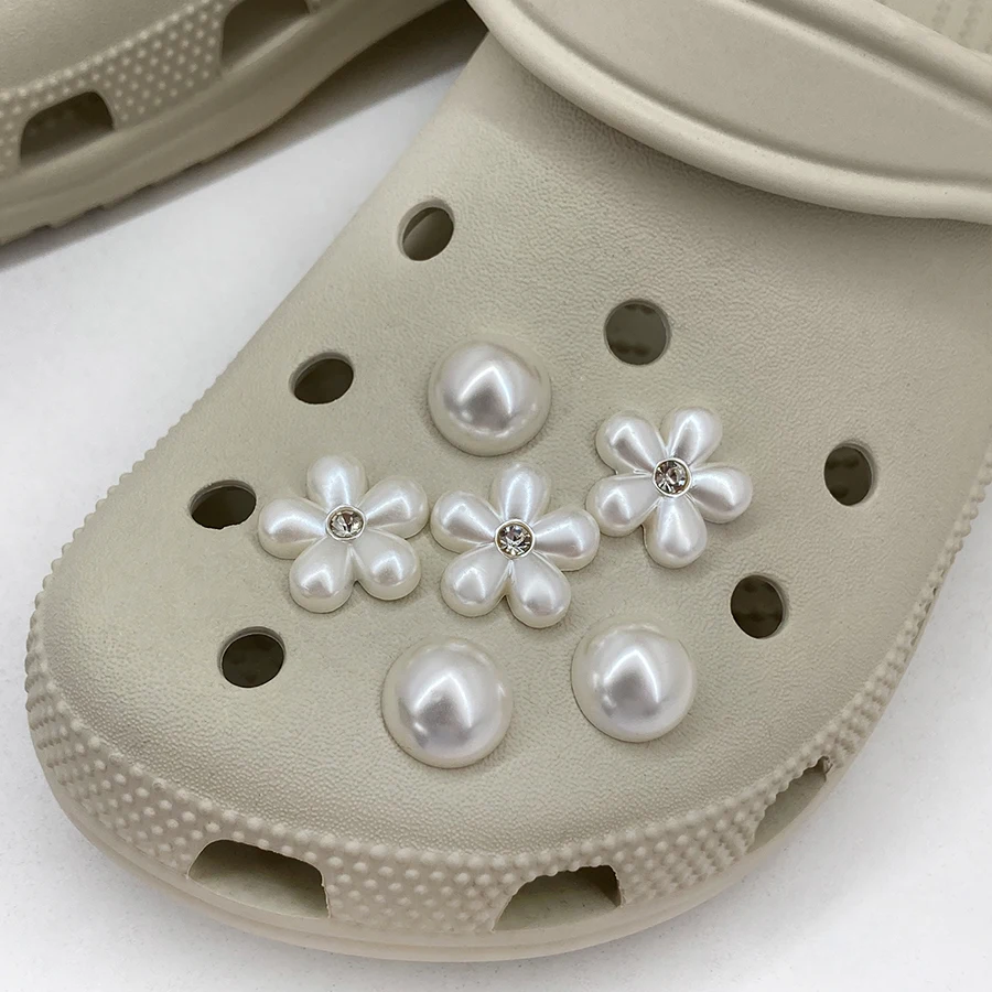 12 قطعة انفصال ABS اللؤلؤ زهرة إكسسوارات تزيين الأحذية مناسبة ل كروكس قباقيب بوج حقائب الشاطئ هدية للفتيات