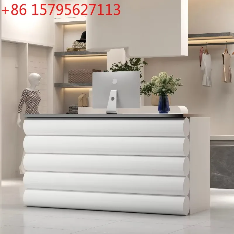 

Restaurant Reception Desk Lectern Simple Counter Table Exhibitor Furniture Supermarket Professional Office Entrances Tables Help