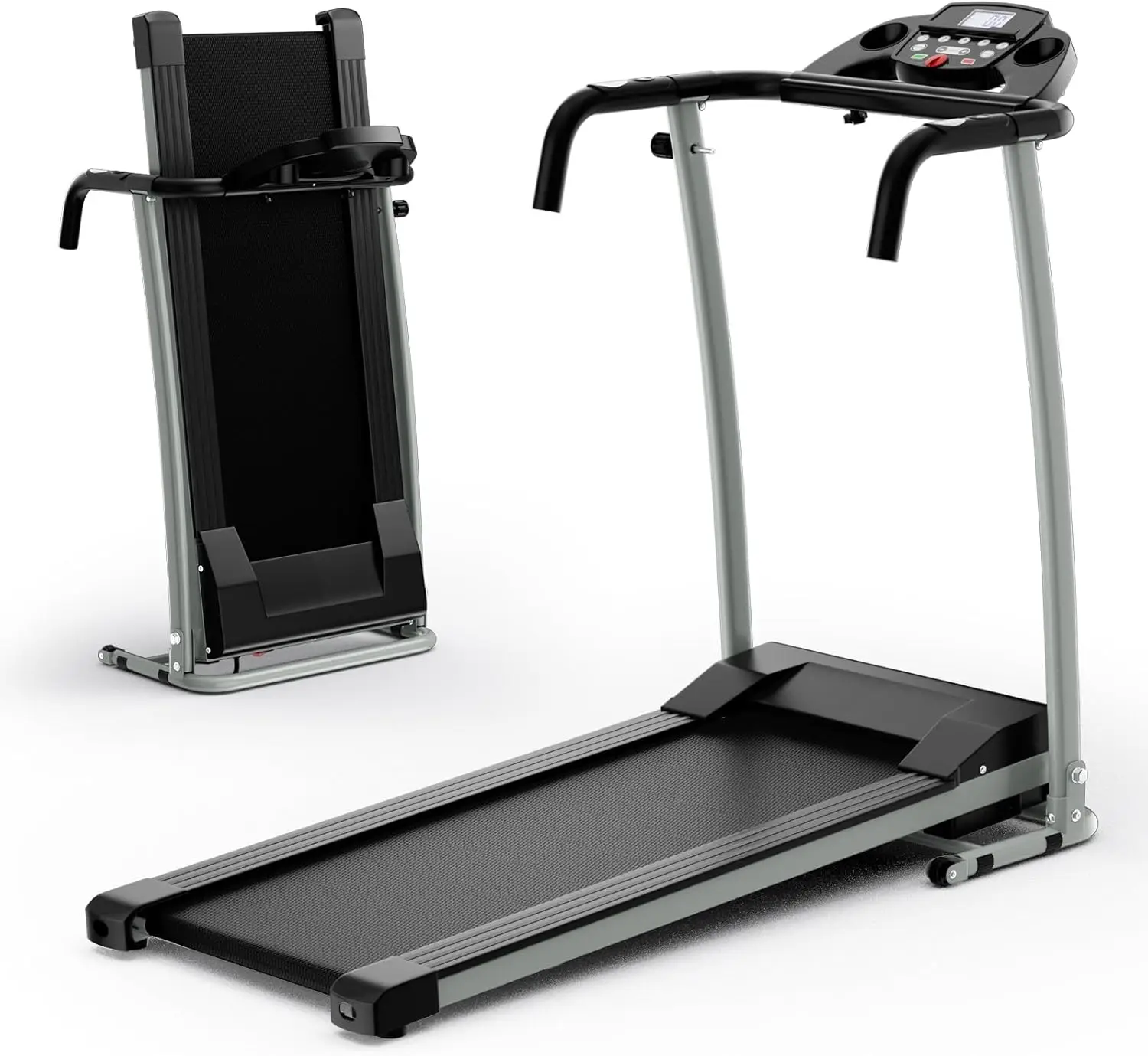 

Foldable Treadmills for Home, Freestanding Folding Treadmill with 12 Preset Programs, Adjustable LCD Display, Pulse Sensors, Por