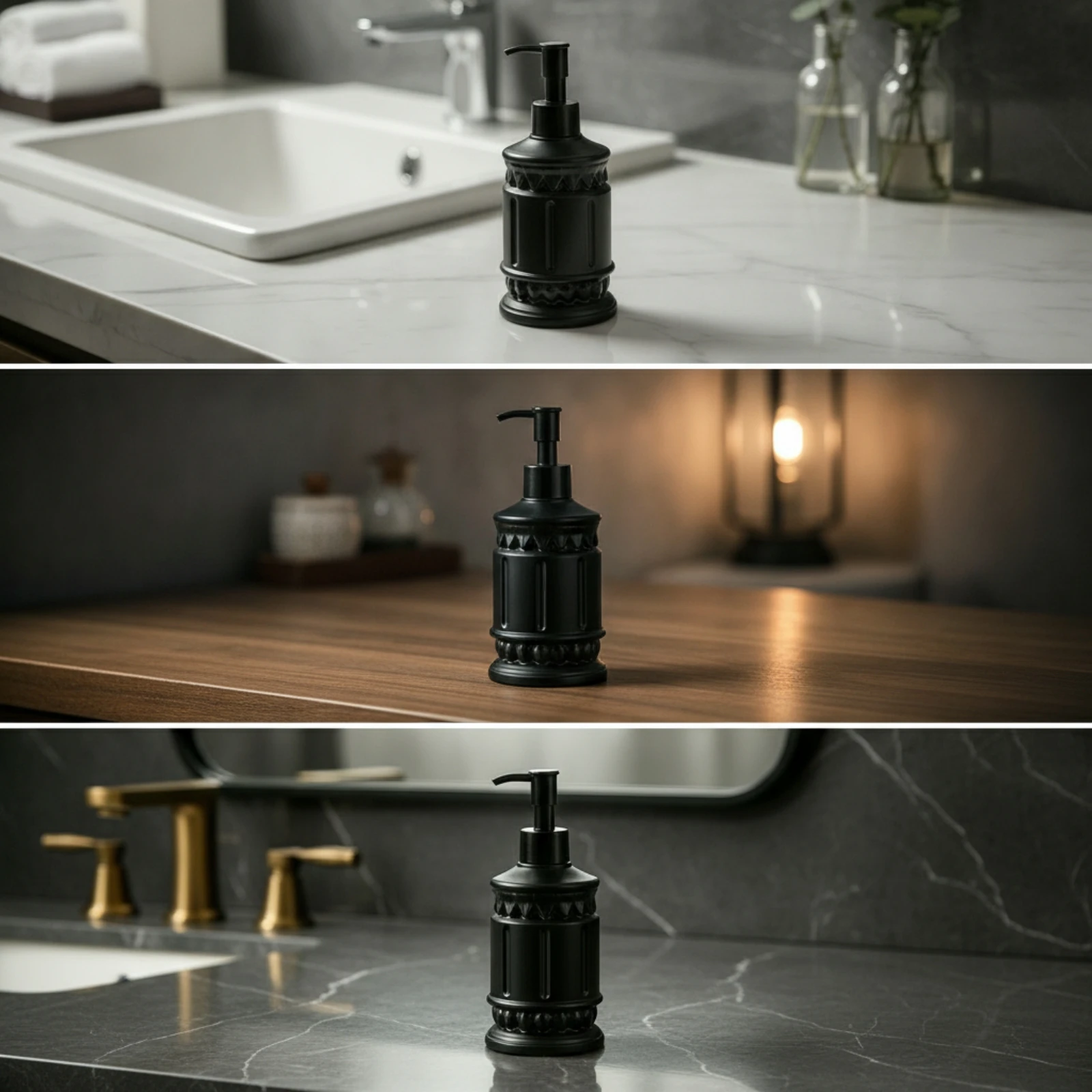 Soap Dispenser with Pump Architectural Lotion Bottle with Pump Liquid Soap Dispenser Textured Sturdy for Bathroom, Kitchen