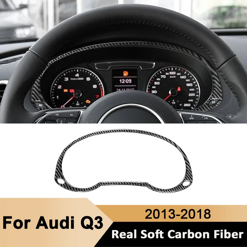 

Carbon Fiber Automotive Dashboard Panel Trim Frame Decorative Sticker Auto Interior Accessories For Audi Q3 2013-2018