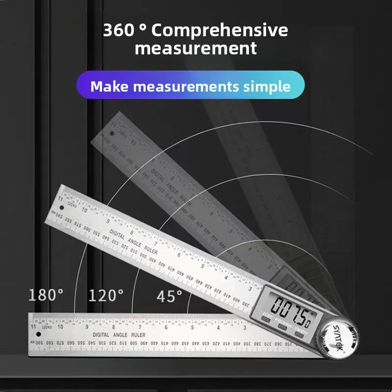 

Ruler High Precision Electronic Multifunctional Angle Ruler Woodworking Universal Protractor Thickened 450,000 90 Right Angle