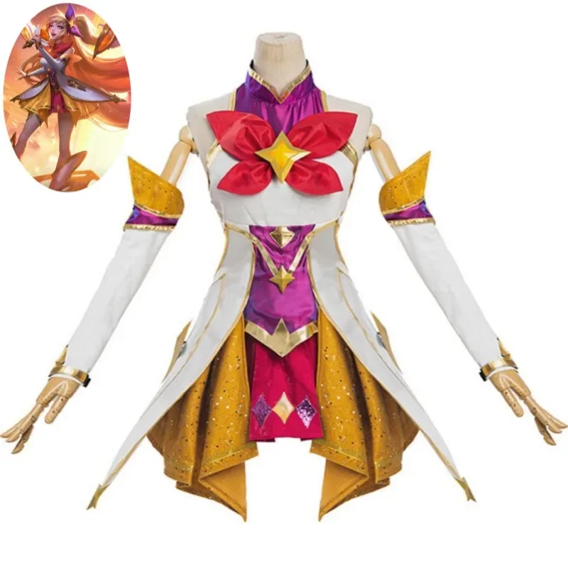 Game LOL Star Guardian Seraphine The Starry Eyed Songstress Cosplay Costume Wig Anime Sexy Woman Dress Outfit Halloween Suit MS4