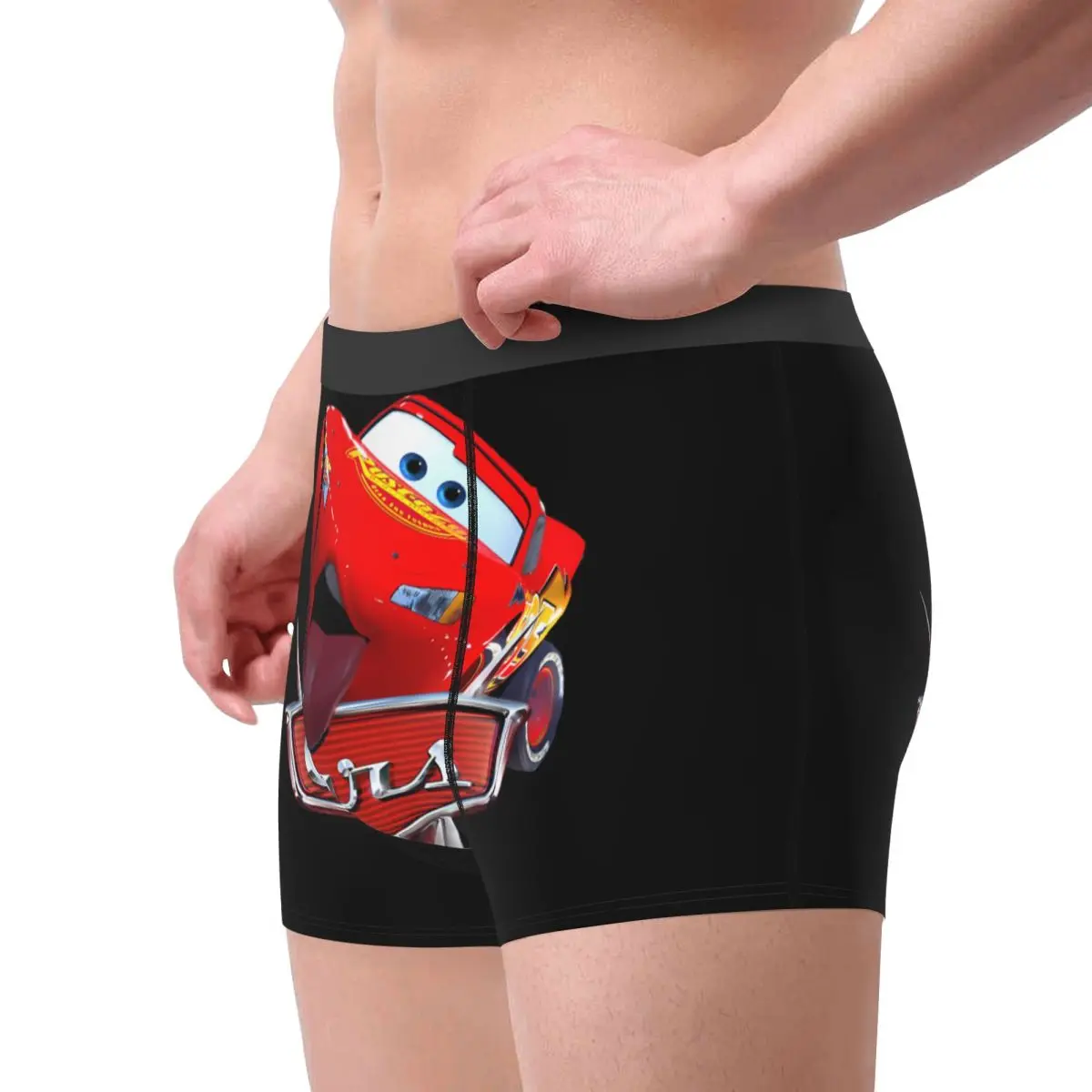 Dessin animé personnalisé foudre Mcqueen voitures Boxer Shorts hommes impression 3D mâle respirant culotte de sous-vêtements slips