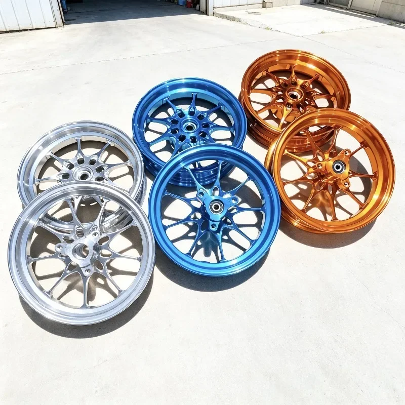 10 Inch 2.15 CNC Cast Aluminum Wheel Rim, Replacement Hub for  Dio50 Scooter Modification