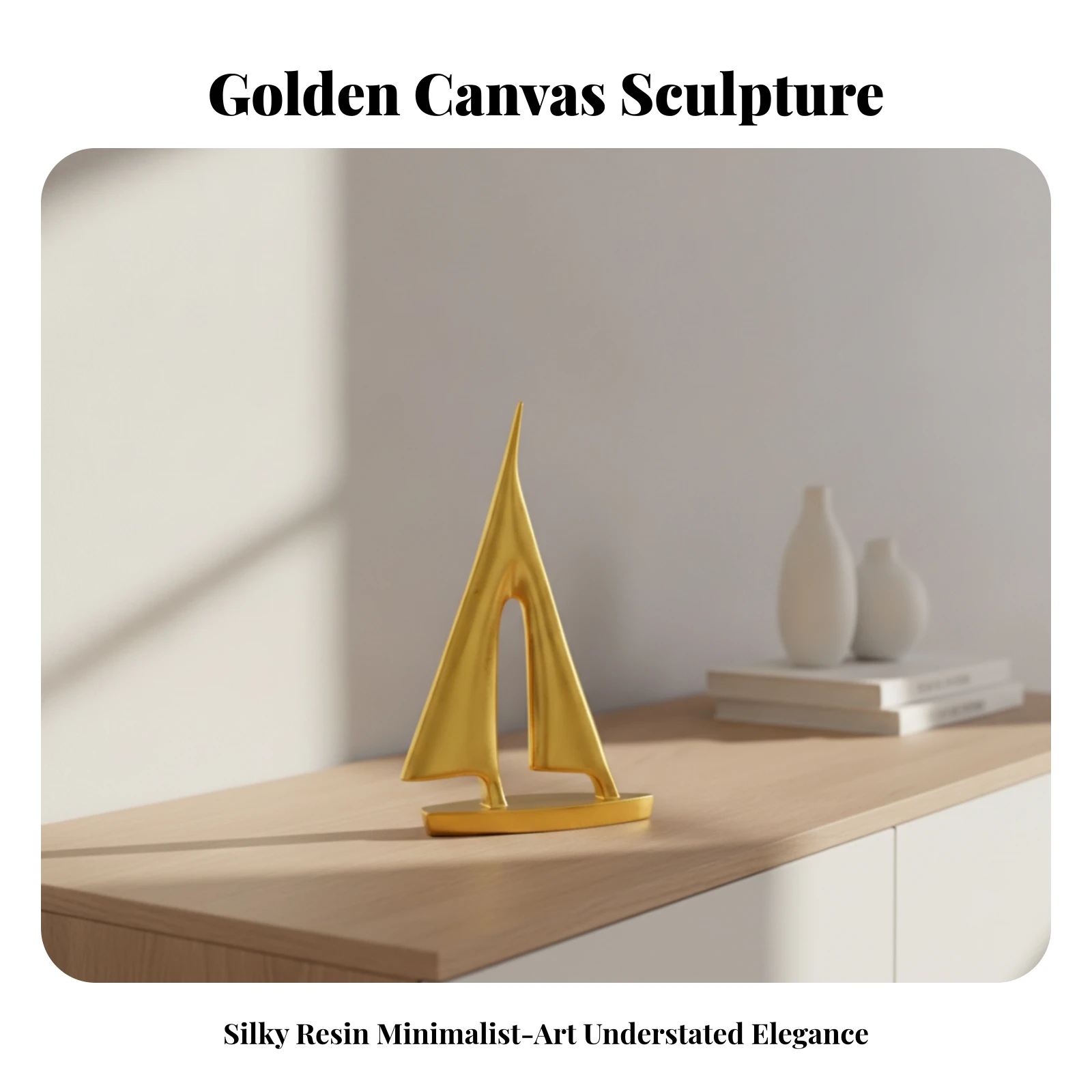 Abstract Sculpture Resin - Reçine Yelkenli Tekne Heykeli Kompakt Soyut