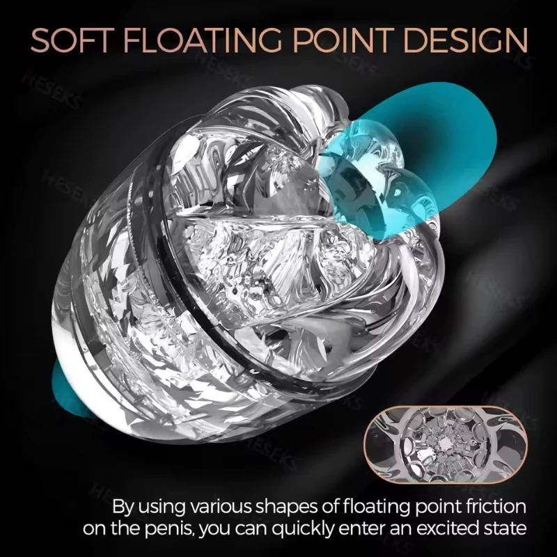 Double headed transparent Masturbation Sex Machines Realistic Vagina Real Pussy Blowjob Erotic Masturbators Cup Sex Toys for Men view 5