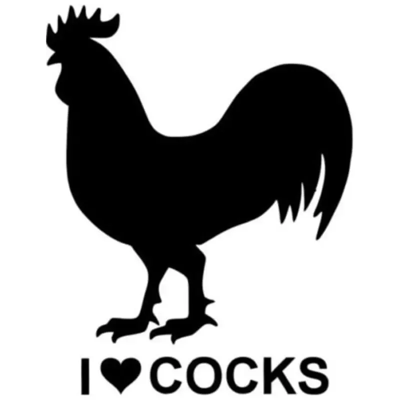 15.7CM*12.4CM Exterior Accessories I Love Cocks Funny Decal Sticker Car Truck Black or Sliver Color  Stylings