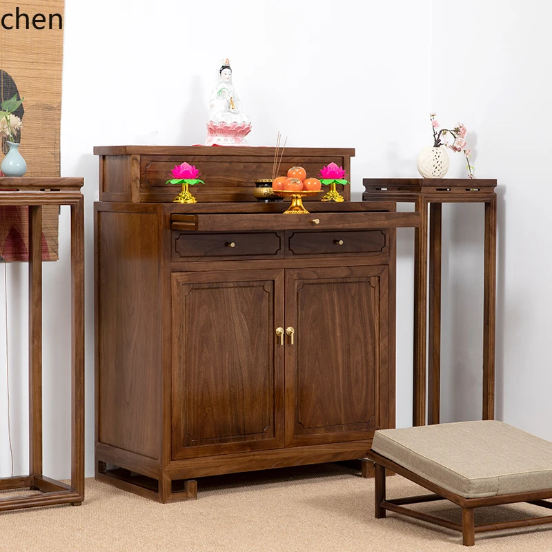 

ZML Solid Wood Incense Case Household Buddhist Hall New Chinese Buddhist Table Modern Buddhist Table