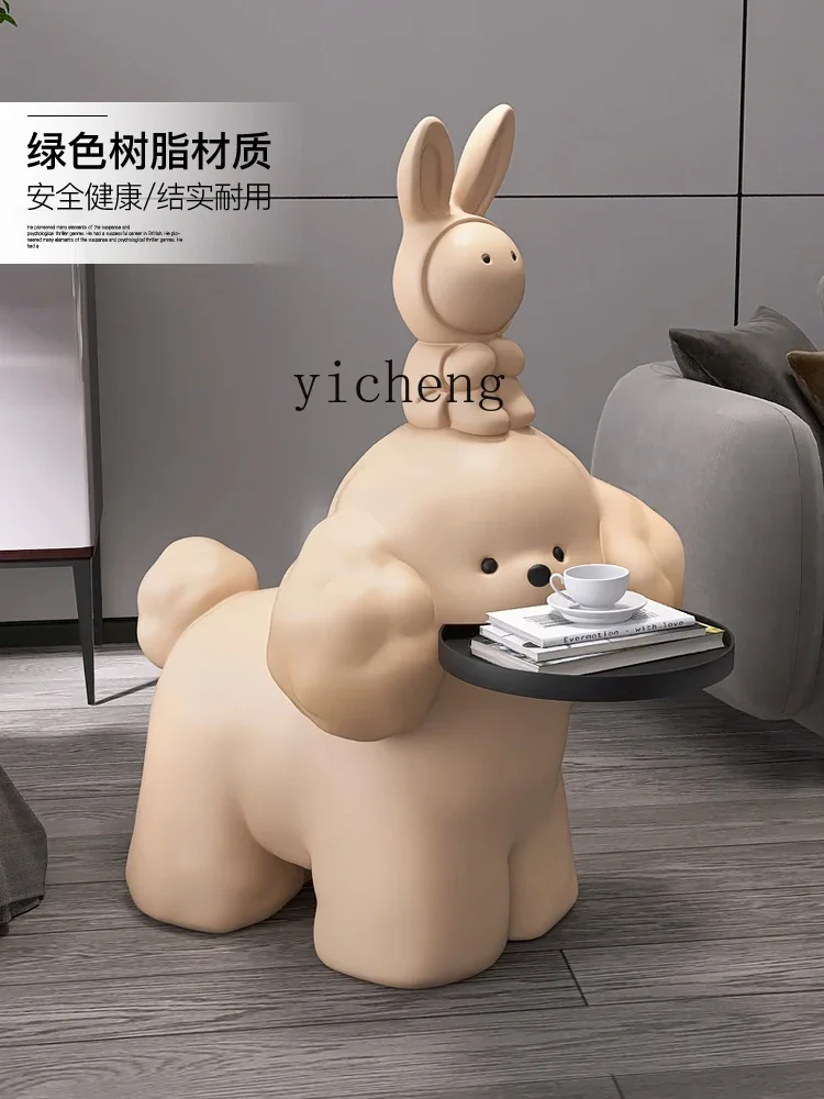 ZK Large Floor Cute Dog Ornaments Cure Living Room and Home Decorations Tray Light Luxury Gift