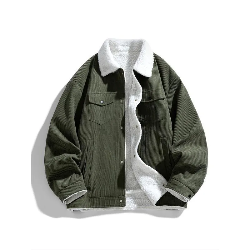 Retro Workwear Cotton Jacket Men's Long Style Wear Resistant Cross-Border Industrial Style Couple Outdoor Medium Antique Style