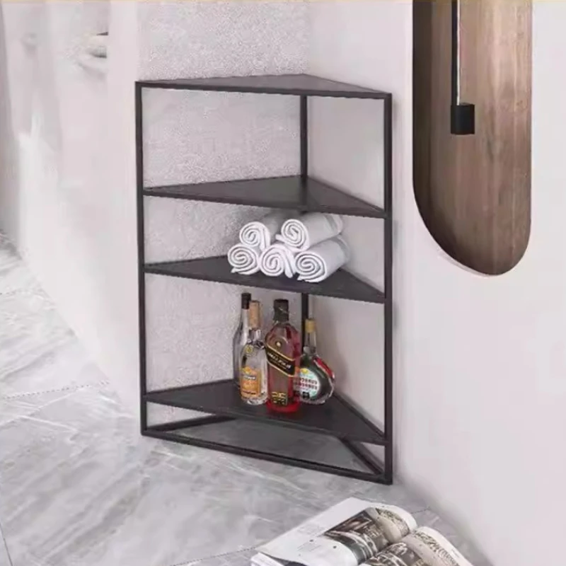 

Угловая полка-треугольник для экономии пространства, железная многофункциональная полка для хранения, декоративный органайзер для спальни, простая книжная полка для гостиной