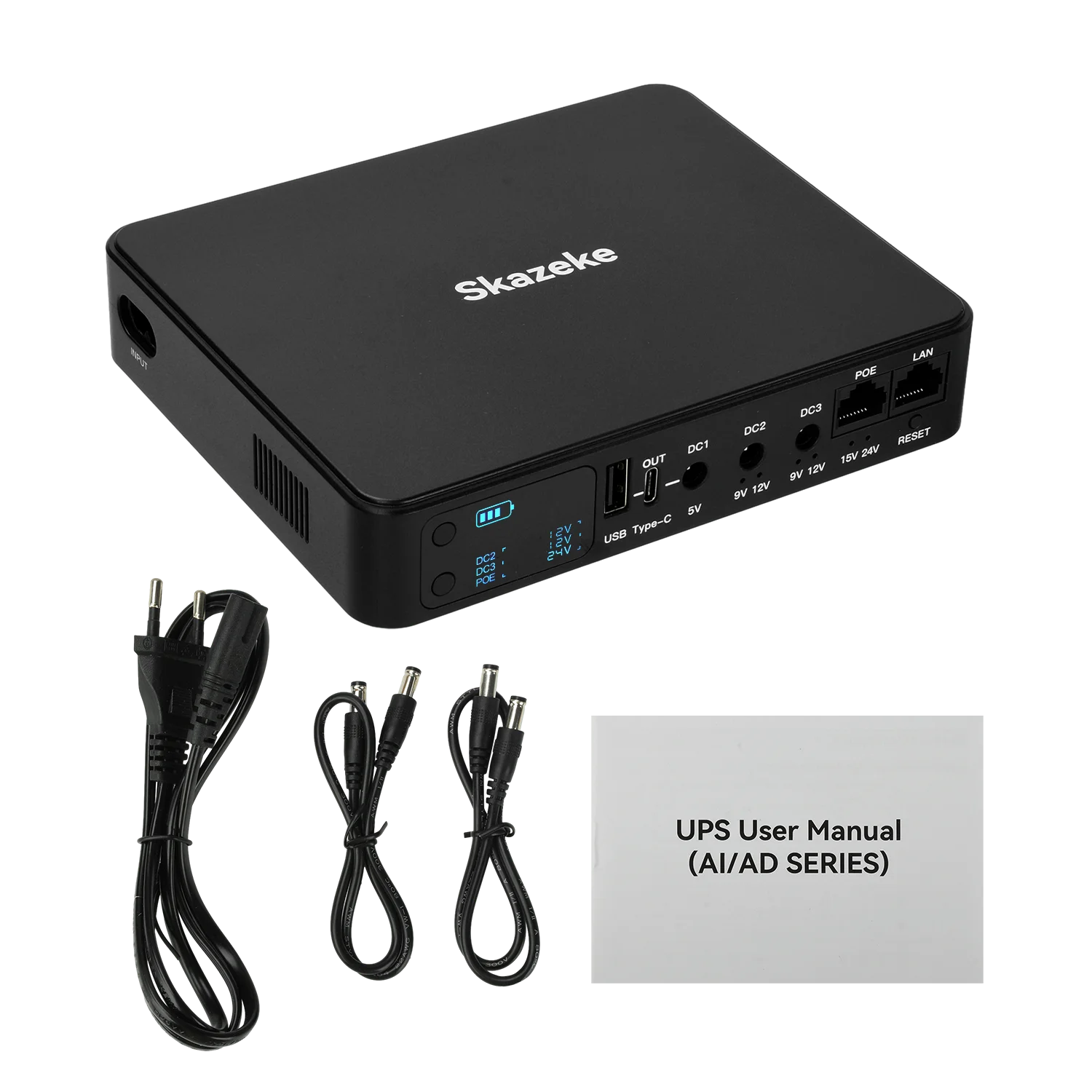 UPS DC AD2P Alimentatore di Emergenza Ininterrotto per Router, Modem, Monitor, Controllo Accessi, Alimentazione Portatile di Backup