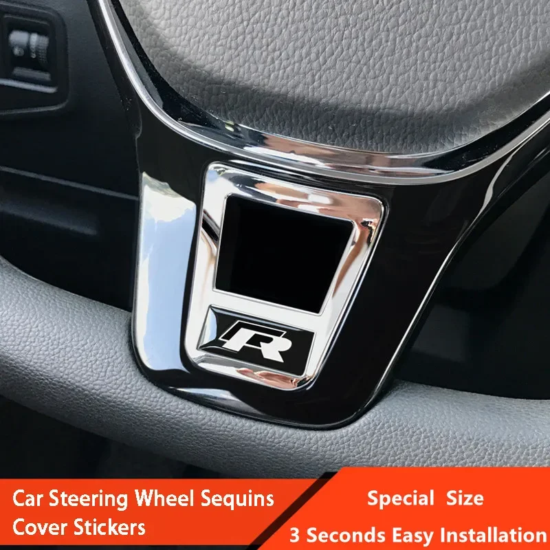 

VW 2026 Hot Car Steering Wheel Decorative Sequins R line Rline Badge Cover Stickers For VW Tiguan Jetta Bora Golf GTI Sagitar Ma