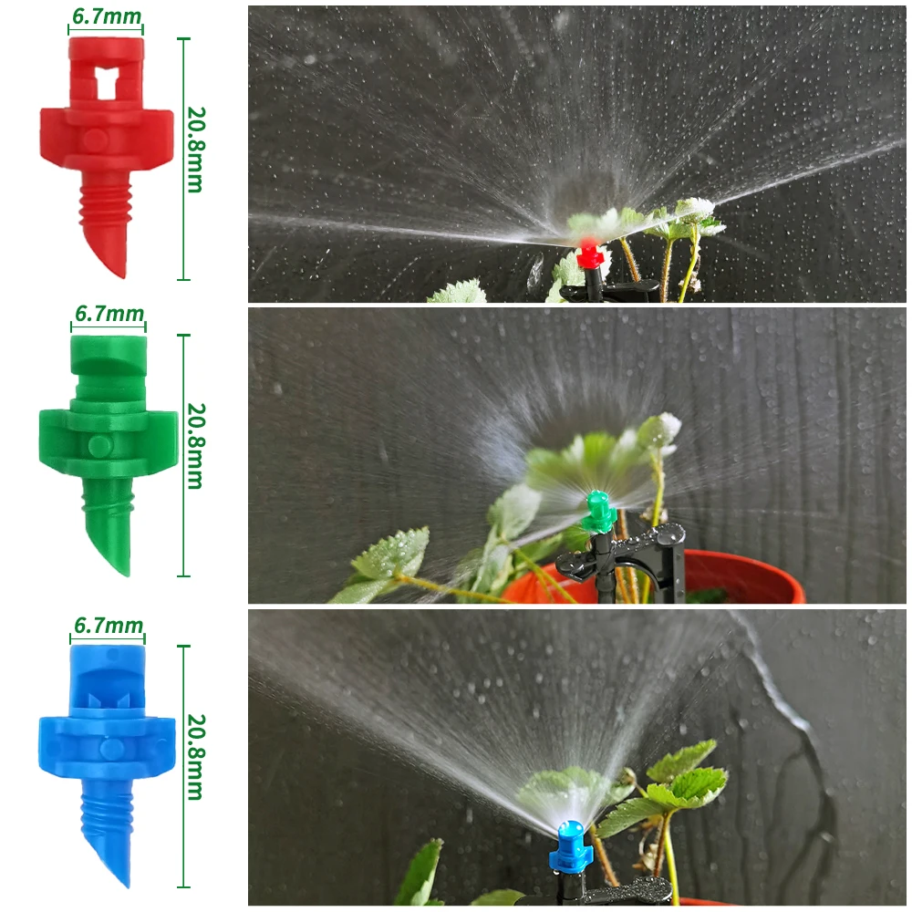 OASIS 20 piezas-boquilla de refracción de 90/180/360 grados, cabezal de aspersor, conexión de rosca, rociador de niebla de riego de jardín para