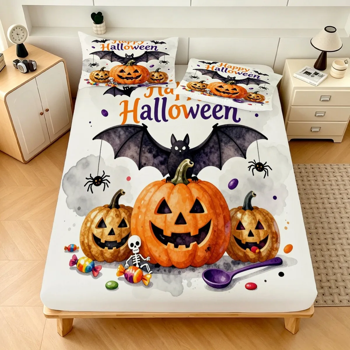 Fun Thriller Pumpkin Lantern, Flying Bat, and 