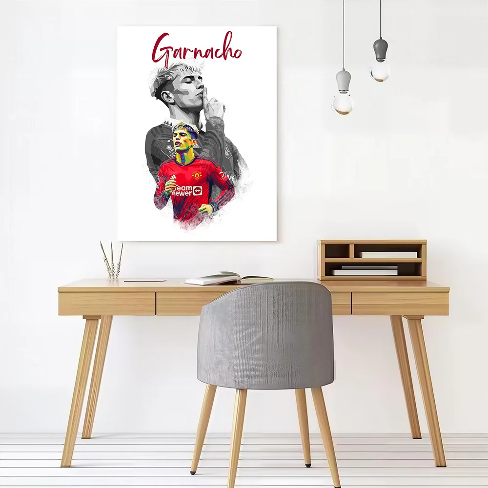 Garnacho Football Art Canvas Poster Wall Art Customizable High Quality Printed Picture for Modern Home Decoration Ornaments Room