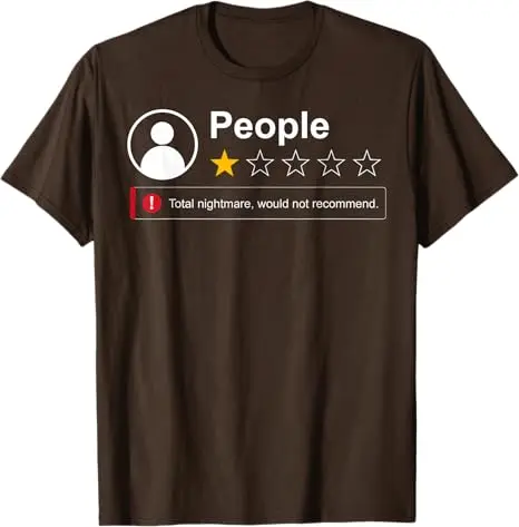 Funny People One Star Total Nightmare Would Not Recommend T-Shirt Y2k Sarkastisches Humor-T-Shirt mit 1-Sterne-Bewertung für Menschen mit Humor – Detail 3
