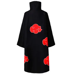 Halloween Anime Ninja Costume Akatsuki Cosplay Costume Adult Long Robe Cloak Stand Collar Hooded Windbreaker Red Cloud Long Coat