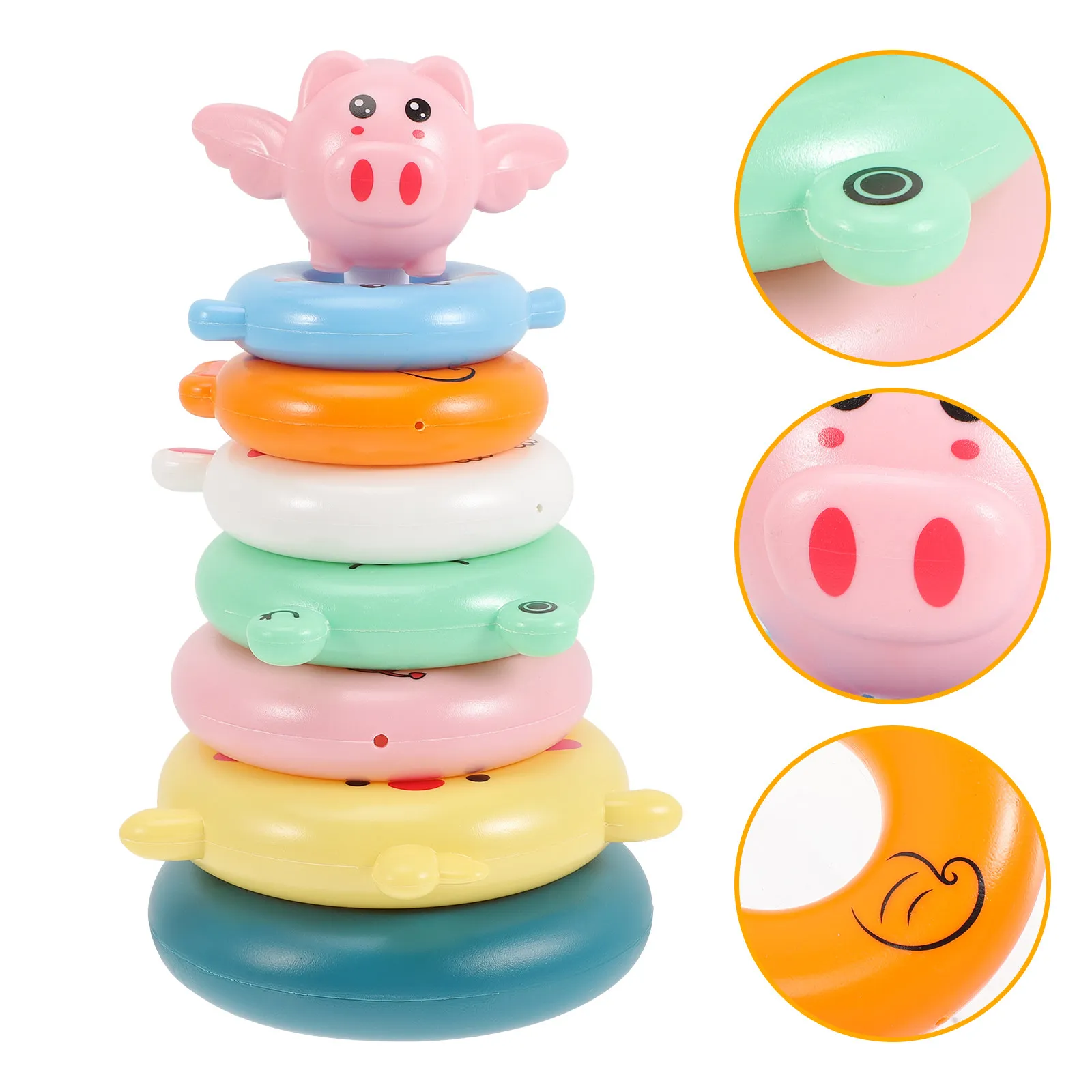 Rainbow Stacking Rings Toy for Toddlers Color Sorting Early Learning Hand Eye Coordination Game