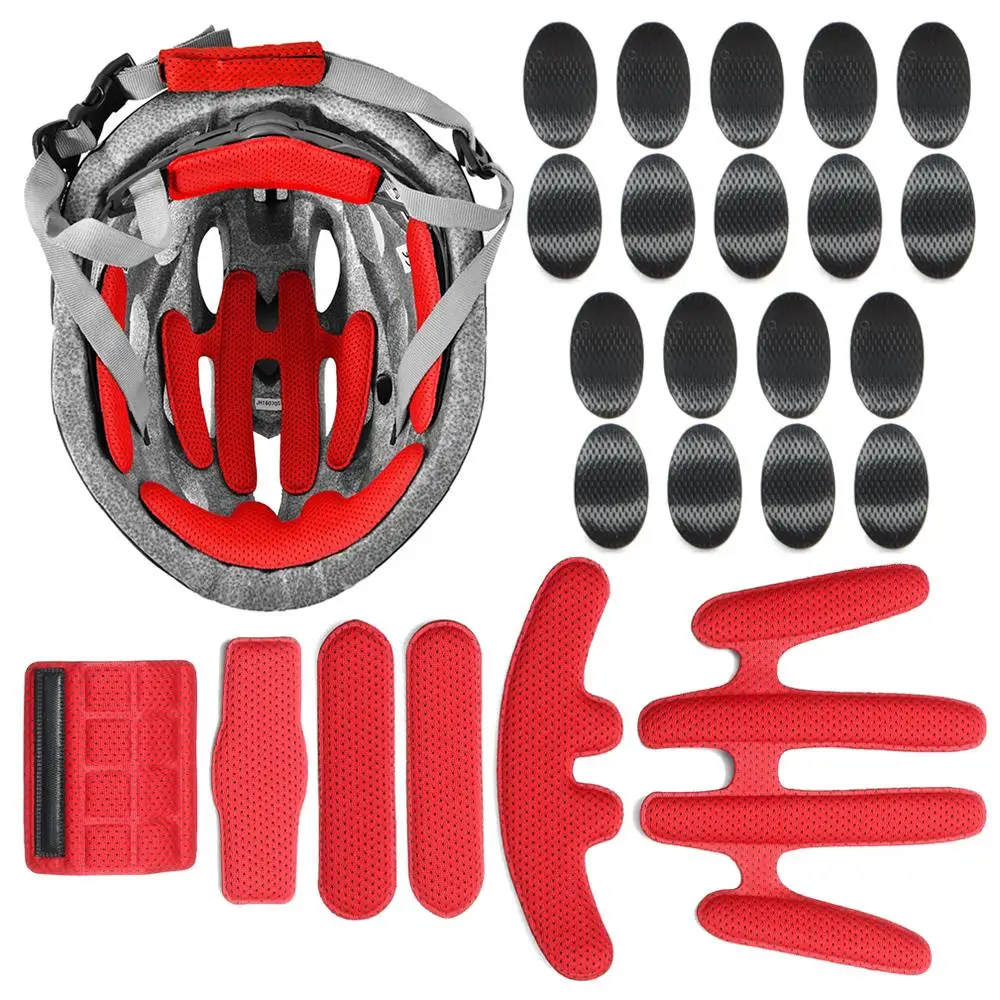 24 pezzi/set kit di imbottitura per casco set di cuscinetti in schiuma universali per bicicletta da moto di ricambio in spugna sigillata