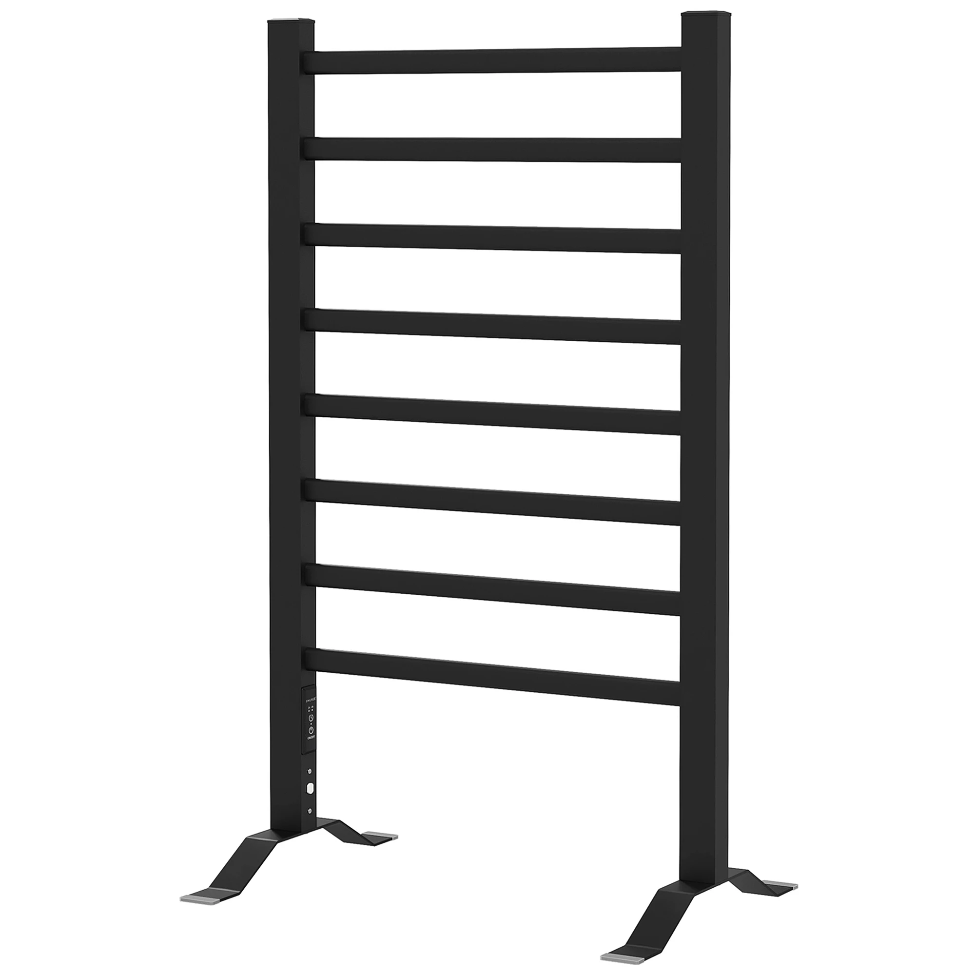 HOMCOM wall floor electric towel bar with 8 bars 53x35x90 cm black