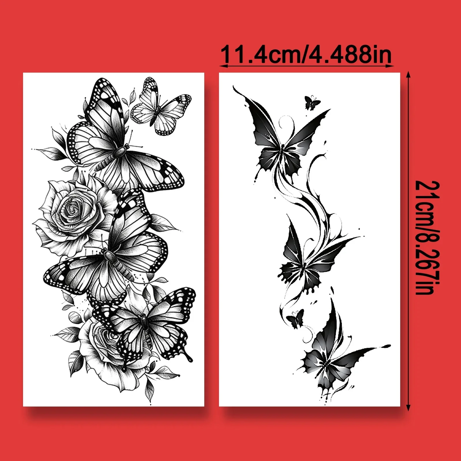 

Watercolor Butterfly Body Art Sticker Set of 2 12x19cm