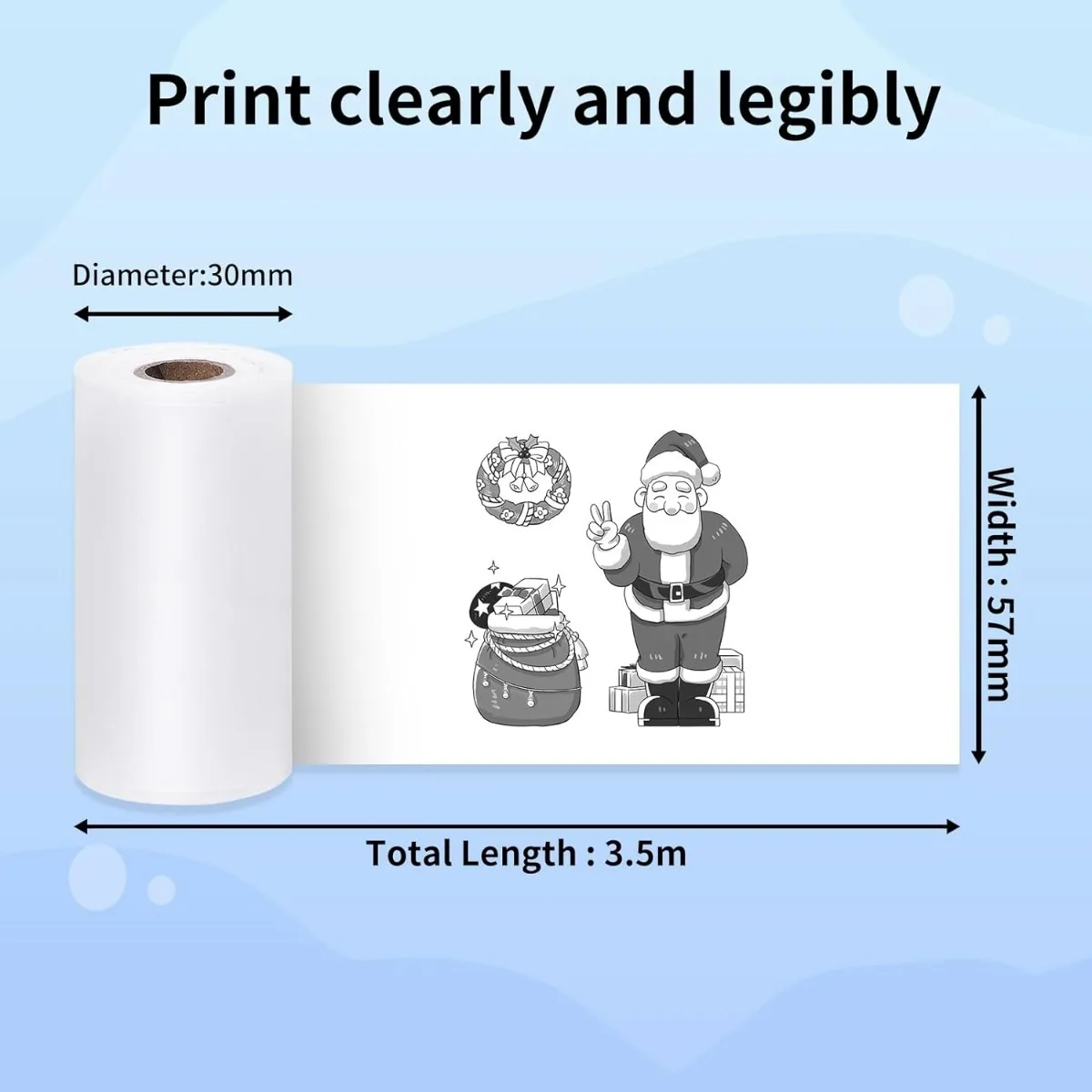 MINI papel adhesivo térmico de impresión, etiqueta autoadhesiva de 57mm x 30mm para Mini impresoras, máquina de Pose, pegatinas de cámara para niños