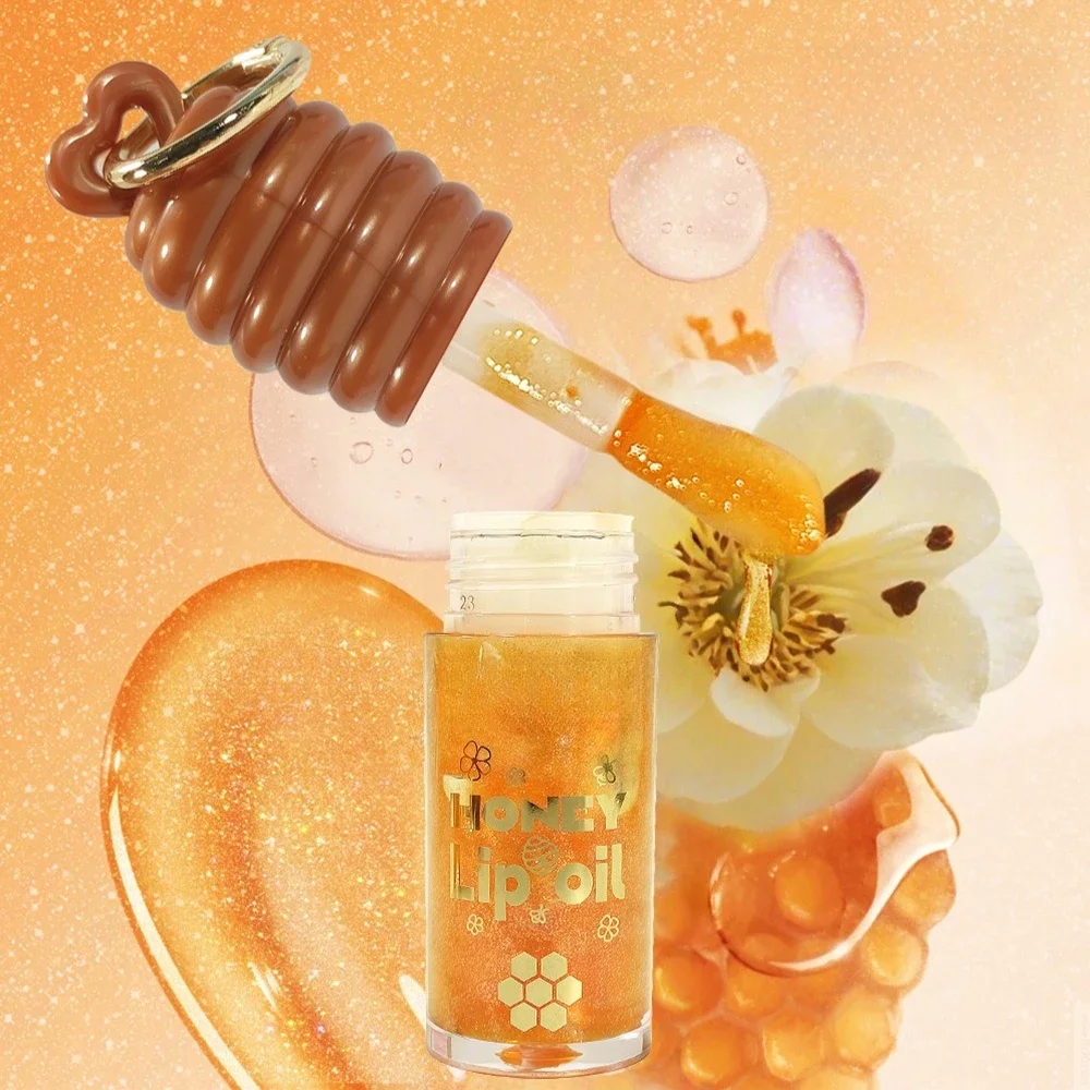 2색 꿀 에센스 립 오일 지속적인 보습 립 라인 감소 투명 보습 립 글로스