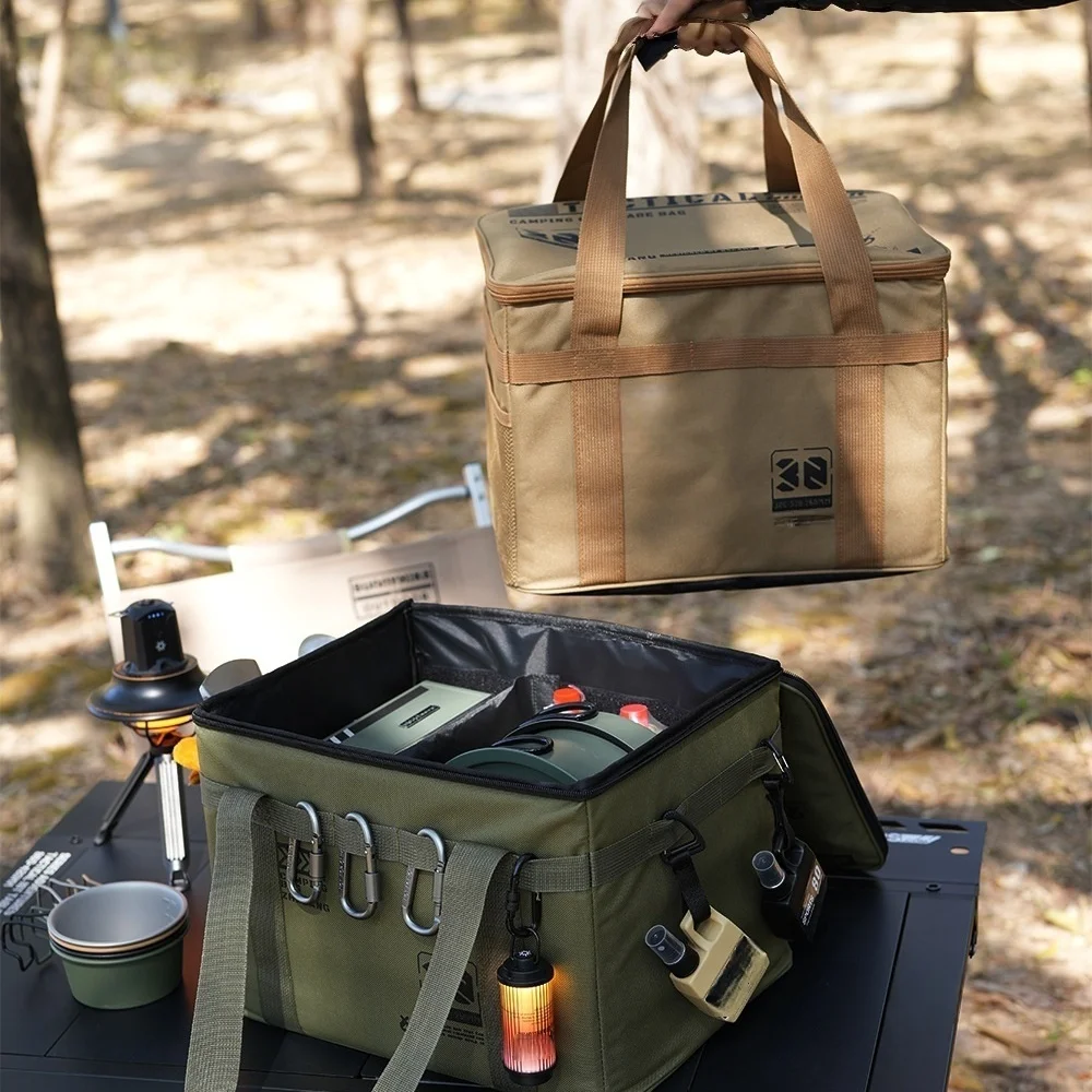 

Outdoor Folding Storage Box Camping Picnic Gear Storage Container Kitchen Utensils Food Bag Tactical Storage Bag Large Capacity