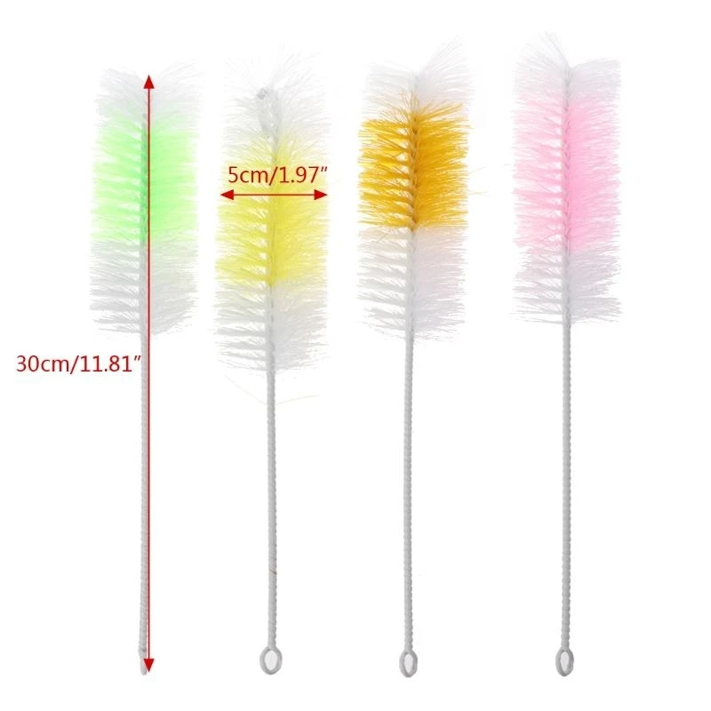 

J15U 2pieces Practical Baby Nipple Milk Bottle Degree Nylon Cleaner Nipple Brush Washing Brush for Cups Bottle Brush