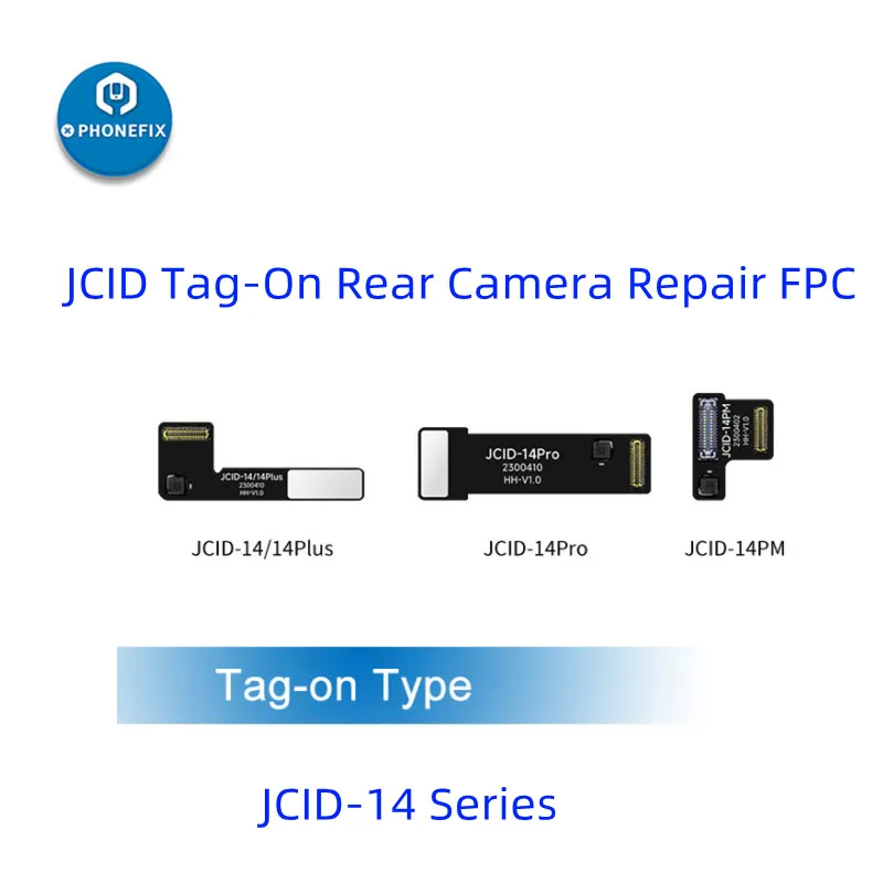 JCID Tag-On Rear Camera Repair FPC Flex For iPhone 12-15ProMax Solve Code Matching and Pop up window problems Without Soldering