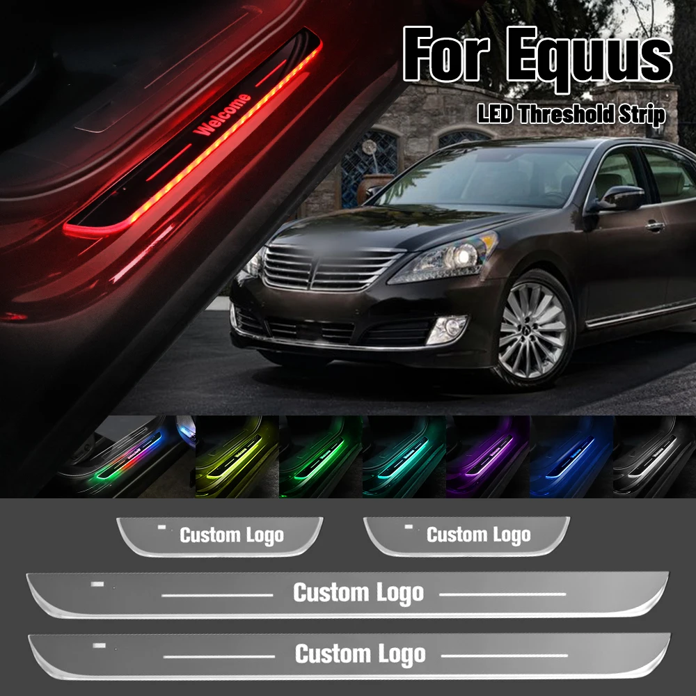 For Hyundai Equus 2008-2016 Car Door Sill Light Customized Logo LED 2012 2013 2014 2015 Welcome Threshold Pedal Lamp Accessories