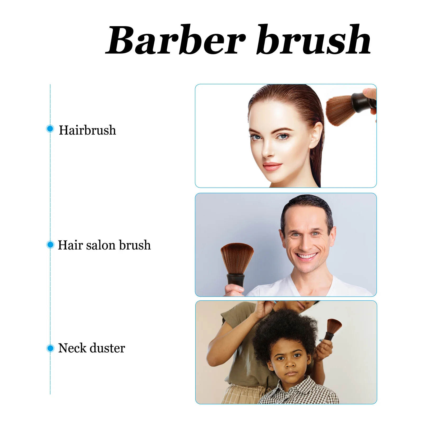 

Retro Brush High-Density Nylon Fiber Neck Duster For Hair Salon Barber Shop Cleaning Portable Wooden Handle