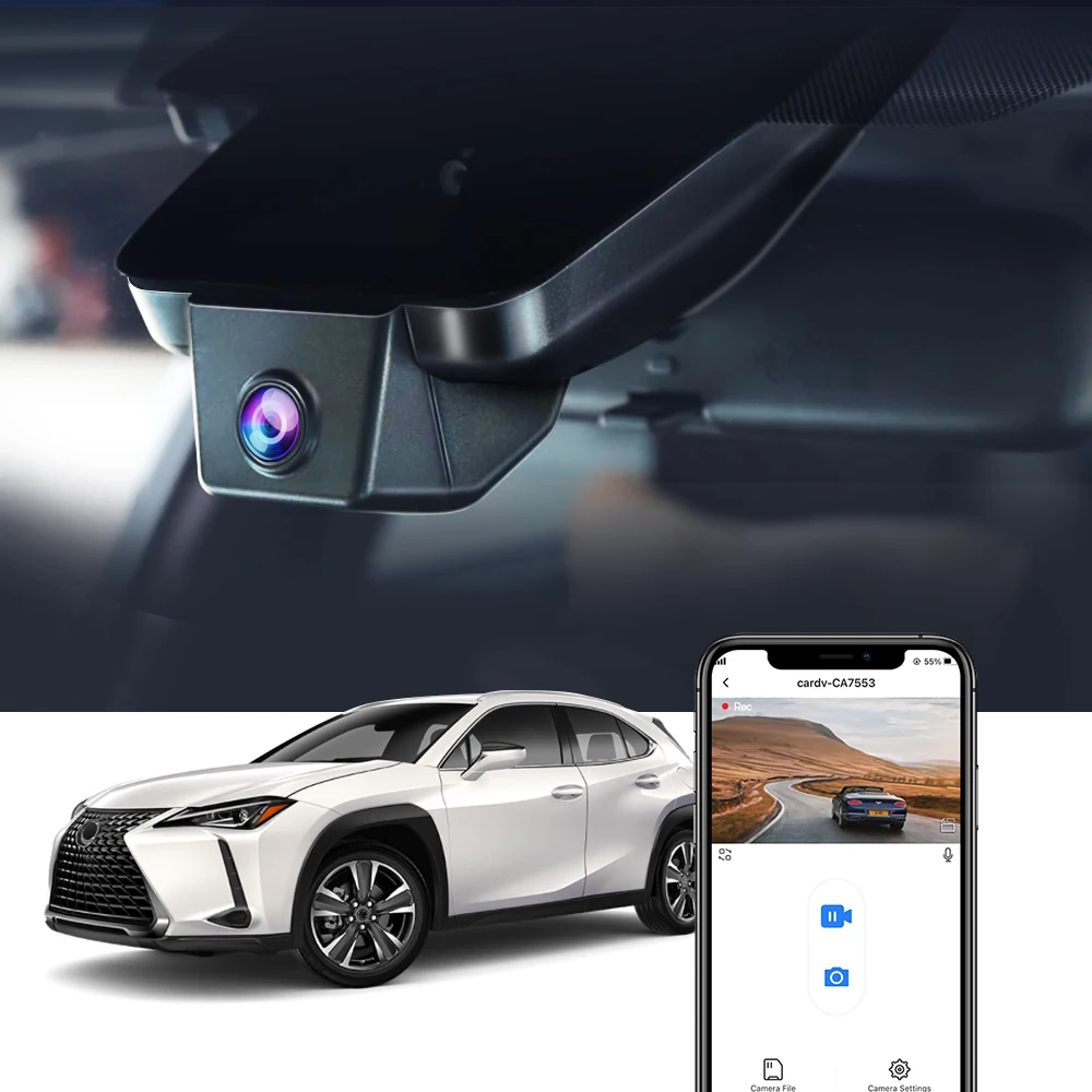 2160P Car DVR for Lexus UX (ZA10) 2019 2020 2021 2022 2023 2024, Fitcamx Dash Cam 4K WIFI Control by APP OEM Style