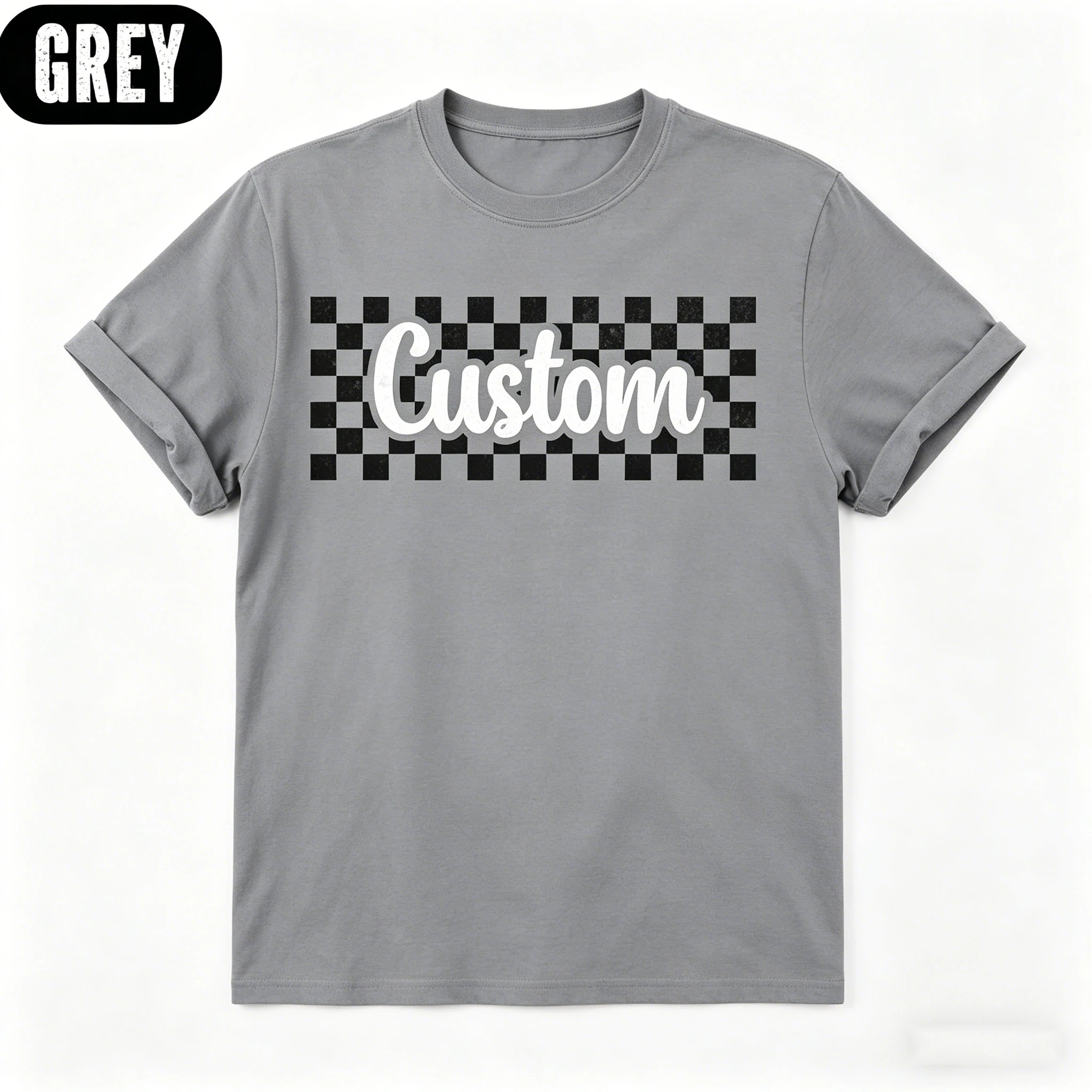 Vintage Distressed T Shirt Custom Plaid Pattern Personalized Custom Phrase Name Unisex Casual Fashion Dating Festival Present view 2