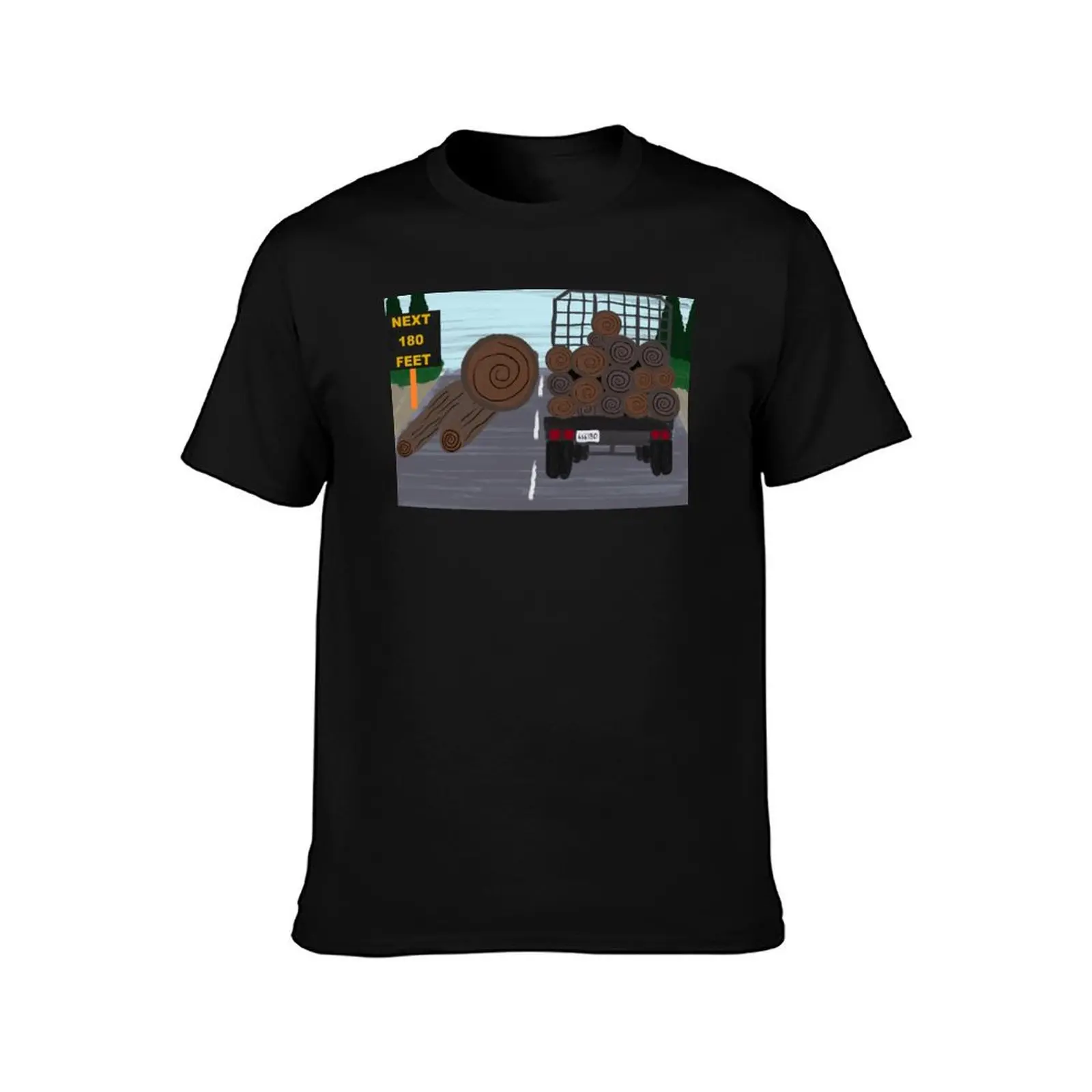 final destination 2 log truck flying logs (painted) T-Shirt Daily Wear Print T-Shirt