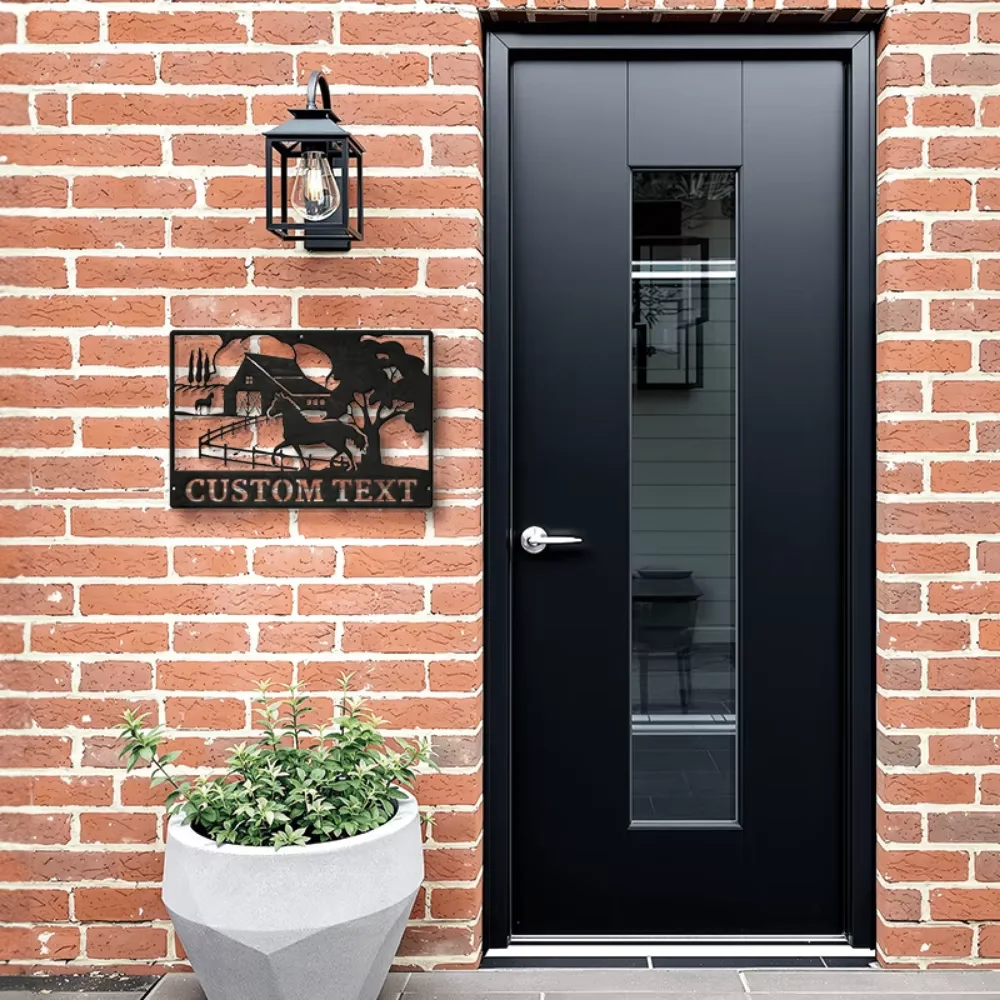 Exclusive Personalized Metal Sign for Horse Ranches. Custom Text, Rustic Design, Durable Outdoor Art. Ideal for Equestrian Fans.