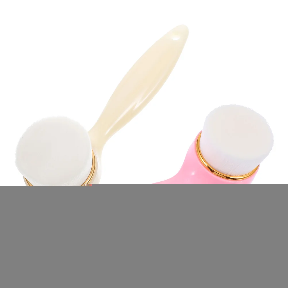 2 stuks gezichtsreinigingsborstel lange steel veilig zacht exfoliërend mee-eter verwijderen gezicht masseren tool draagbare abs vezelwol