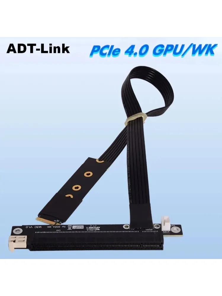 Adapter GPU/WK M.2 NVMe do PCIe 4.0 X16, adapter Gen4 X1, kabel do łączenia kart graficznych, kabel do kopania kryptowalut, karta graficzna GPU GTX RTX NVIDIA AMD. (R43SC-WK 3.0) — Zdjęcie 2 z 2