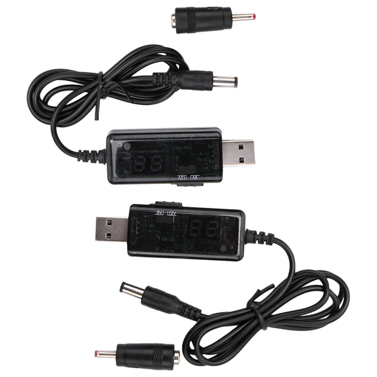 AB54-2 Pieces DC 5V to DC 9V 12V USB Voltage Step Up Converter Cable with 1A Step-Up Volt Transformer Power Regulator