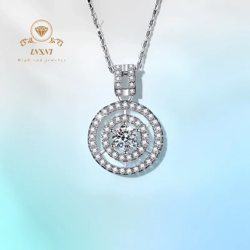 

1ct D Color Moissanite S925 Silver Clavicle Chain Pendant Certified Luxury Sophisticated Women's Jewelry Trendy Accessories