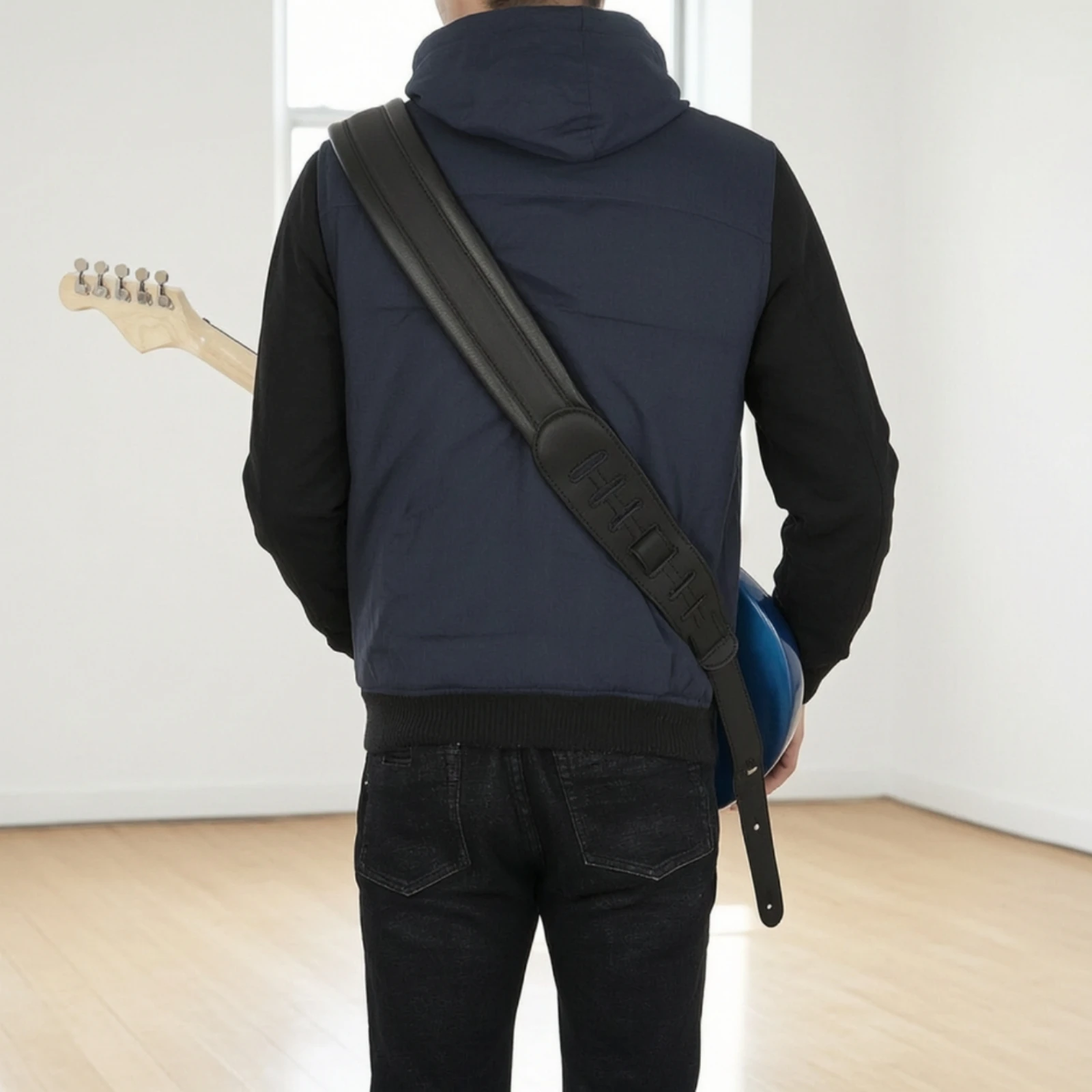 Padded Guitar Strap Long-Lasting Wide Guitar Strap Secure Soft for Guitarists, Live Performances, Rehearsals