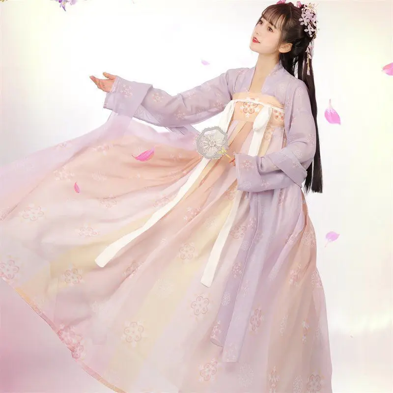 Ancient Chinese Hanfu Women Fairy Cosplay Costume Dance Dress Party Outfit Hanfu Dress Green Pink Sets For Women Plus Size XL