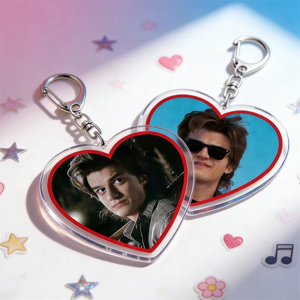 Llavero de Joe Keery, el Personaje Principal del Popular Programa de Televisión Horrible, con Diseño de Corazón Simple, para Accesorios, Joyería, Regalos para Fans y Amigos